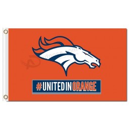 NFL Denver Broncos 3'x5' polyester flags United in Orange for custom sale