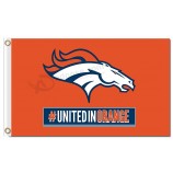 Nfl denver broncos 3'x5 '폴리 에스테르 플래그는 맞춤 판매용 오렌지색으로 결합되었습니다