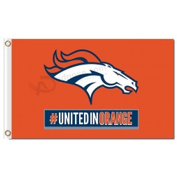 Nfl denver broncos drapeaux en polyester 3'x5 'unis en orange pour customisation