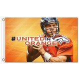 Wholesale Custom high-end NFL Denver Broncos 3'x5' polyester flags United Orange