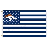 Wholesale Custom high-end NFL Denver Broncos 3'x5' polyester flags stars stripes blue