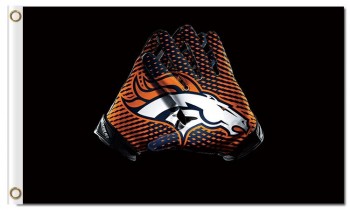Wholesale Custom high-end NFL Denver Broncos 3'x5' polyester flags gloves