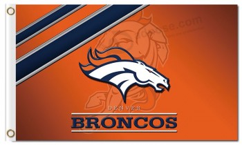 Custom high-end NFL Denver Broncos 3'x5' polyester flags  2 lines at left corner