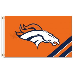 Benutzerdefinierte hoch-Ende nfl denver Broncos 3'x5 'Polyester Flaggen Logo mit 2 Linien rechte Ecke