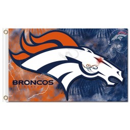 Haut personnalisé-Fin nfl denver broncos drapeaux en polyester 3'x5 'orange et bleu