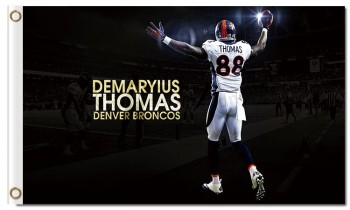 Haut personnalisé-Fin nfl denver broncos 3'x5 'drapeaux en polyester demaryins thomas