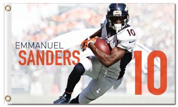 Alta personalizado-End nfl denver broncos 3'x5 'bandeiras de poliéster emmanuel sanders 10