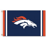 Nfl denver broncos 3'x5 'Polyester Flags Logo mit Streifen auf beiden Seiten
