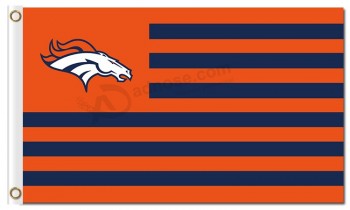 NFL Denver Broncos 3'x5' polyester flags logo with stripes
