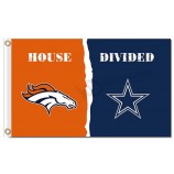 Nfl denver broncos 3'x5 'Polyester Fahnen mit Dallas geteilt