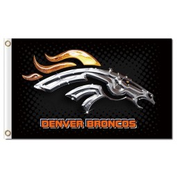 NFL Denver Broncos 3'x5' polyester flags metallic broncos