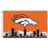 Nfl denver broncos 3'x5 'Polyester kennzeichnet Stadtskyline