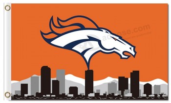 Nfl denver broncos 3'x5 'poliéster bandeiras horizonte da cidade