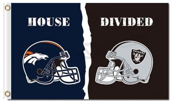 NFL Denver Broncos 3'x5' polyester flags divided with Raiders