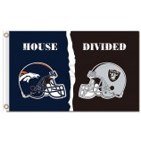 Nfl denver broncos 3'x5 'Polyesterfahnen mit Raiders geteilt