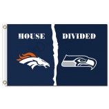 Nfl denver broncos 3'x5 'Polyesterfahnen mit Seahawks geteilt