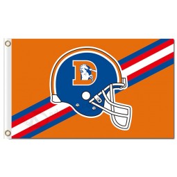 Nfl denver broncos 3'x5 'Polyester Flaggen Helm mit Diagonale