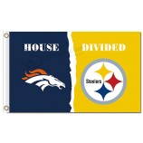 Nfl denver broncos 3'x5 'Polyesterflaggen mit Steelers geteilt
