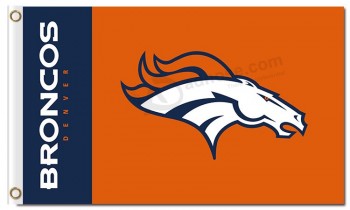 NFL Denver Broncos 3'x5' polyester flags team name at left