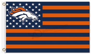 Nfl denver broncos 3'x5 'bandiere in poliestere a righe stelle