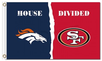 NFL Denver Broncos 3'x5' polyester flags divided with San Francisco