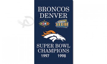 NFL Denver Broncos 3'x5' polyester flags champions 1997 1998