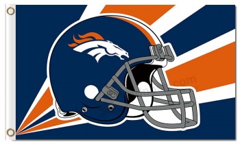NFL Denver Broncos 3'x5' polyester flags helmet radioactive