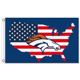 Custom high-end NFL Denver Broncos 3'x5' polyester flags US map