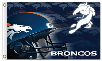 Custom high-end NFL Denver Broncos 3'x5' polyester flags 3D helmet