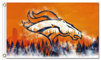 Custom high-end NFL Denver Broncos 3'x5' polyester flags forest