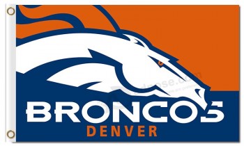 Custom high-end NFL Denver Broncos 3'x5' polyester flags orange and blue