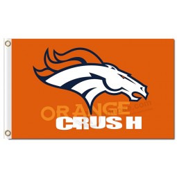 Custom high-end NFL Denver Broncos 3'x5' polyester flags orange crush