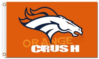 Custom high-end NFL Denver Broncos 3'x5' polyester flags orange crush