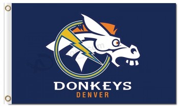 Custom high-end NFL Denver Broncos 3'x5' polyester flags donkeys