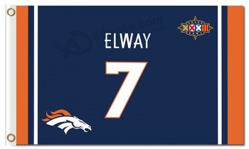 맞춤형 높이-End nfl denver broncos 3'x5 '폴리 에스테르 깃발 elway 7