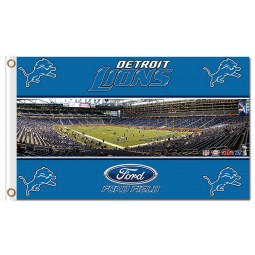 Benutzerdefinierte hoch-End nfl Detroit Löwen 3'x5 'Polyester Fahnen Sportstadion