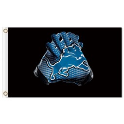 맞춤형 높이-End nfl detroit lions 3'x5 '폴리 에스테르 깃발 장갑