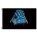Custom high-end NFL Detroit Lions 3'x5' polyester flags gloves