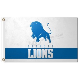 Personalizado alto-End nfl detroit leones 3'x5 'banderas de poliéster azul y blanco