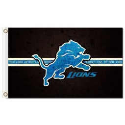 Benutzerdefinierte hoch-Ende nfl Detroit Löwen 3'x5 'Polyester Fahnen