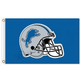 Benutzerdefinierte hoch-Ende nfl Detroit Löwen 3'x5 'Polyester Flaggen Helm horizontal