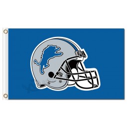 Custom high-end NFL Detroit Lions 3'x5' polyester flags helmet horizontal