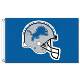 Benutzerdefinierte billig nfl detroit löwen 3'x5 'polyester flags helm upwarp