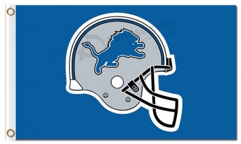 Custom cheap NFL Detroit Lions 3'x5' polyester flags helmet upwarp