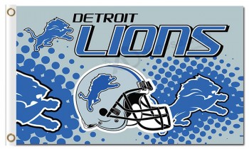 Benutzerdefinierte billige NFL Detroit Löwen 3'x5 'Polyester Flaggen Helm und Logos