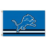 Benutzerdefinierte billig nfl detroit löwen 3'x5 'polyester fahnen logo über die streifen