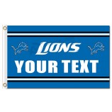 Benutzerdefinierte billige NFL Detroit Löwen 3'x5 'Polyester kennzeichnet Ihren Text