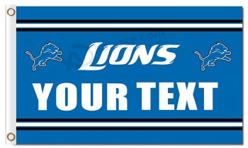 Lions personnalisés de polyester nfl detroit 3 'x 5' personnalisés drapeaux votre texte
