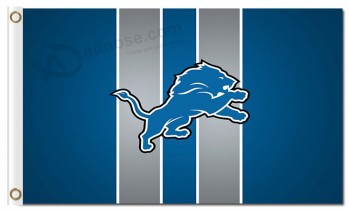 Personalizado barato nfl detroit leões 3'x5 'bandeiras de poliéster barra vertical com logotipo