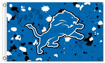Benutzerdefinierte billige NFL Detroit Löwen 3'x5 'Polyester Fahnen Tintenflecken